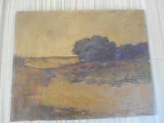 Antique 19c OIL on CANVAS LANDSCAPE PAINTING Signed A Jouhin 20 x 16 8