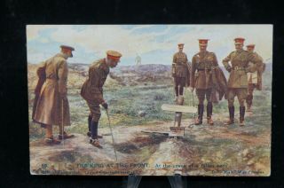 Ww1 Canadian British Cef Bef The King At The Front Post Card Addressed To Canada