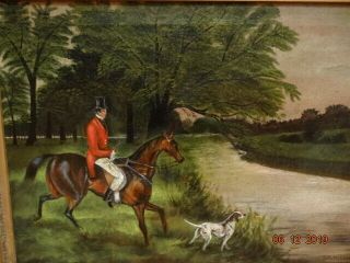 Antique oil painting oil painting Fox hunting 2