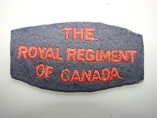 Canada Ww2 Cloth Shoulder Title The Royal Regiment Of Canada