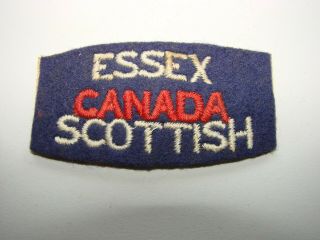 Canada Ww2 Cloth Shoulder Title The Essex Scottish Regiment