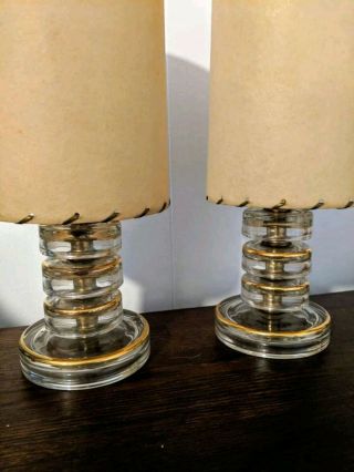 small mid - century modern Berger glass table lamps 4