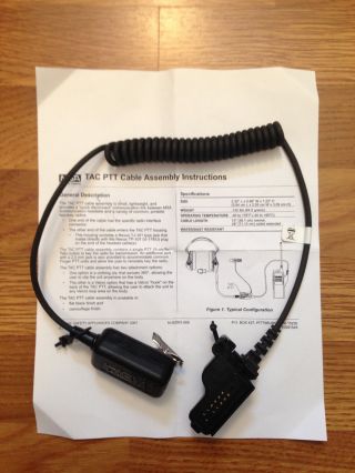Msa Tac Ptt Cable (tp - 101/u,  Tp - 120,  U93a/u) For Motorola Xts Radios 10078232