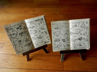 Orig Japanese Woodblock Print Book Set (2 Vols) Hayabiki Manga 19thc
