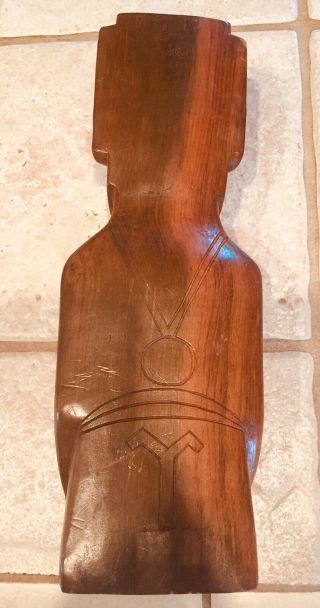 Moai Statue Easter Island Wood Figure 11 Inch Rare Tiki Ancient Aliens Vintage 2