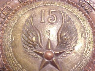 GREAT Trench War Art Brass/Copper Plate 15th Air Force ITALY 1944 VERY Heavy 2