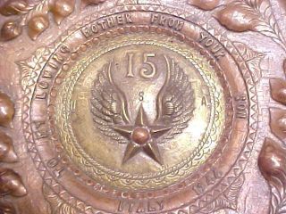 GREAT Trench War Art Brass/Copper Plate 15th Air Force ITALY 1944 VERY Heavy 3