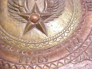 GREAT Trench War Art Brass/Copper Plate 15th Air Force ITALY 1944 VERY Heavy 4