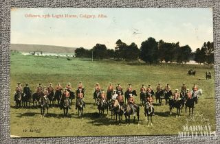 Pre Ww1,  Postcard Officers Of The 15th Light Horse Calgary Alta (17698)