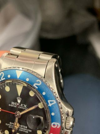 Vintage Rolex GMT MASTER 1675 Pepsi MKIV Dial,  beautifully faded insert 4