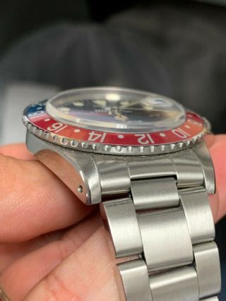 Vintage Rolex GMT MASTER 1675 Pepsi MKIV Dial,  beautifully faded insert 5