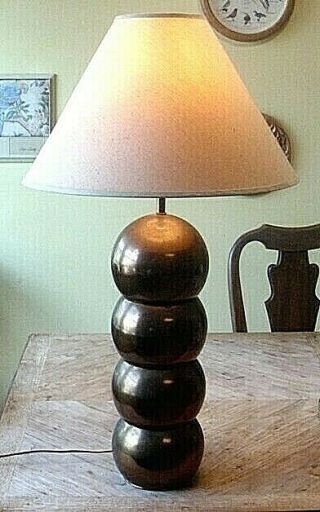 R.  Sonneman 4 George Kovacs Stacked Brass Ball Table Lamp (vintage Modern)