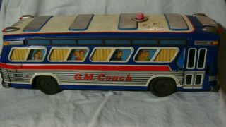 Vintage G.  M.  Coach Bus Metal Tin Toy Car Rare Collectible