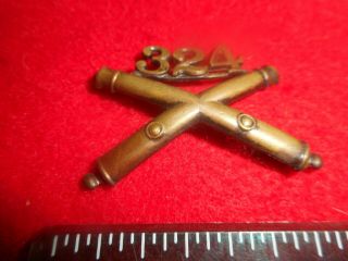 Wwi Us Army Officers 324th Artillery Collar Insignia,  Pb