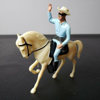 Vintage Hartland Plastics Lone Ranger Mini Figure With Horse & Hat Cowboy Toy