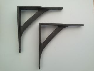 Pair Cast Iron Shelf Brackets Industrial Vintage Iron Bridge Style Metal 7 " X 7 "