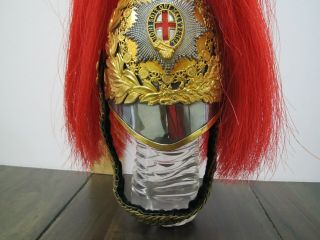 Miniature British Royal Household Guards Officers Pattern helmet Red Plumes 5