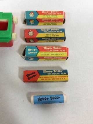 Vintage Howdy Doody Toy Color Television Viewer & 10 Film Rolls With Ad 4