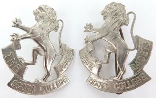 . 2 Vintage “the Scots College Cadets” Military Cadet Badges.