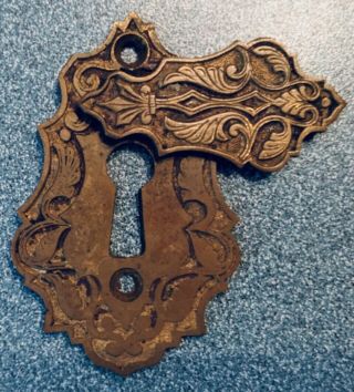 Fancy Vintage Brass Hardware Key/lock Cover - Architectural Piece/victorian