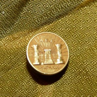 Ww1 American Expeditionary Forces (aef) 14k Gold Screwback Lapel Pin