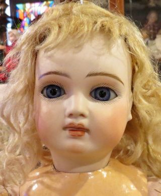 17 " Antique Sonneberg Bisque Closed Mouth Doll With Musical Hand - Wind Device