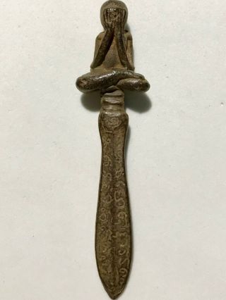 Dagger Phra Lp Rare Old Thai Buddha Amulet Pendant Magic Ancient Idol 25