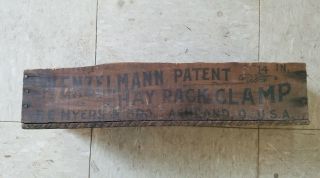 Antique WENZELMANN HAY RACK CLAMP Wooden Box F.  E.  Myers & Bro.  Ashland Ohio VTG 2