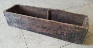 Antique WENZELMANN HAY RACK CLAMP Wooden Box F.  E.  Myers & Bro.  Ashland Ohio VTG 3