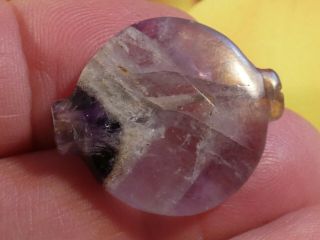 WORLD CLASS ANCIENT PYU PURPLE AMETHYST COLLAR SHAPE BEAD HUGE 28 BY 24 BY 5 MM 5