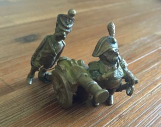 Antique French Or Austrian Soldiers Miniature Vienna Bronze Grouping