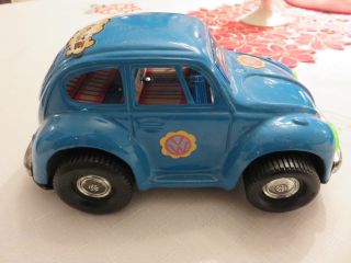 Vintage Vw Volkswagen Beetle Bug 8 " Battery Operated Toy Smoking ? Aoshin ? Look