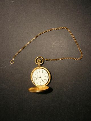 Vintage Sears And Roebuck Hunter Case Pocket Watch Swiss Made Gold Plate