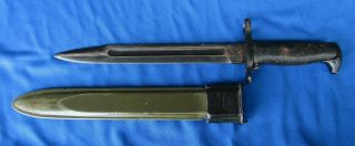 WWII Era US Army M1 Garand Bayonet w/M7 Scabbard - Marked U.  C.  UTICA 2