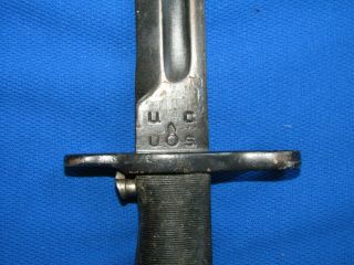 WWII Era US Army M1 Garand Bayonet w/M7 Scabbard - Marked U.  C.  UTICA 3