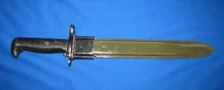 WWII Era US Army M1 Garand Bayonet w/M7 Scabbard - Marked U.  C.  UTICA 4