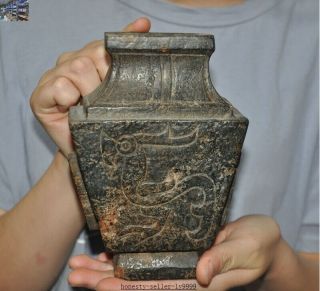 6.  4 " Ancient Rare China Hongshan Culture Old Jade Bird Beast Bottle Pot Vase Jar