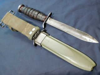 WWII US M3 Trench Fighting Knife Imperial Guard Mrk in M8 Dagger Airborne 2