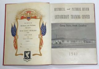 Old US Army 1941 WW2 Era Pictorial Yearbook 99th Coast Artillery Camp Davis,  NC 3