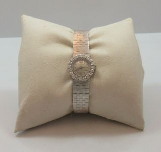 Patek Philippe 18k White Gold Vintage Diamond Bezel Women Watch