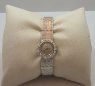 Patek Philippe 18k White Gold Vintage Diamond BEZEL women Watch 2