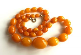 27 Grams Vintage Butterscotch Egg Yolk Natural Baltic Amber Necklace Beads