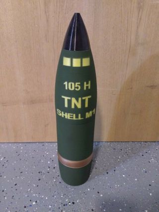 3d Printed 105mm M1 Artillery Shell - Piggy Bank - Life Size Slight Defect