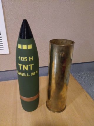 3D printed 105MM M1 Artillery Shell - Piggy Bank - Life size SLIGHT DEFECT 2
