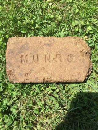 Very Rare Antique Brick Labeled “munro” Frederick - Munro Company Farrandsville Pa