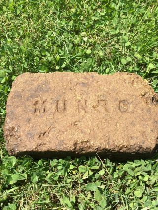 Very Rare Antique Brick Labeled “Munro” Frederick - Munro Company Farrandsville PA 2