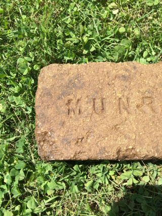 Very Rare Antique Brick Labeled “Munro” Frederick - Munro Company Farrandsville PA 3