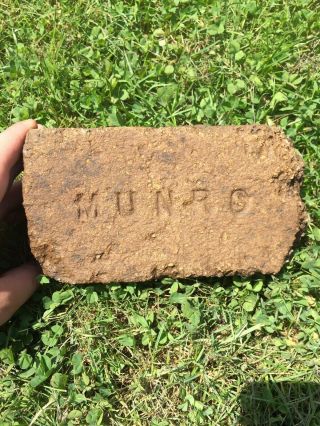 Very Rare Antique Brick Labeled “Munro” Frederick - Munro Company Farrandsville PA 4