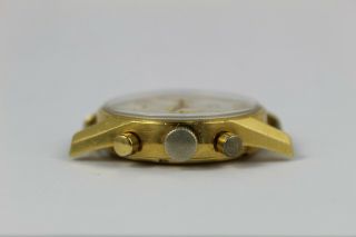 Vintage Heuer Carrera Chronograph Wristwatch Solid 18kt Gold Valjoux 72 2