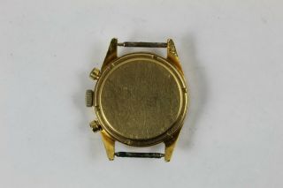Vintage Heuer Carrera Chronograph Wristwatch Solid 18kt Gold Valjoux 72 6